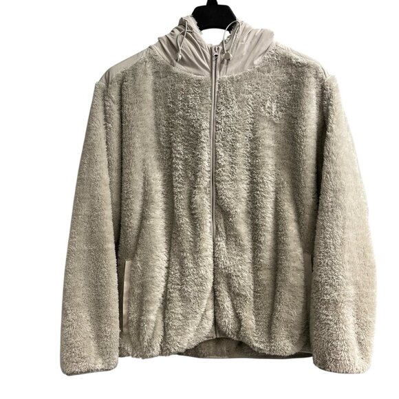 Zyia‎ Active Jacket Womens 3X Gray Storm Sherpa Faux Fur Hooded Full Zip Casual - Picture 1 of 6